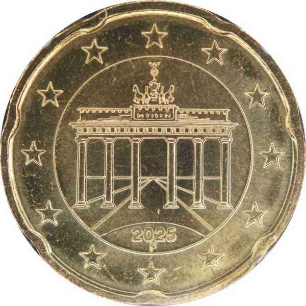 Германия 20 Евро цент (2025) "F" KM#