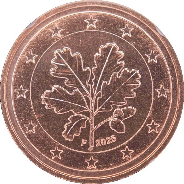 Германия 2 Евро цент (2025) "F" КМ#