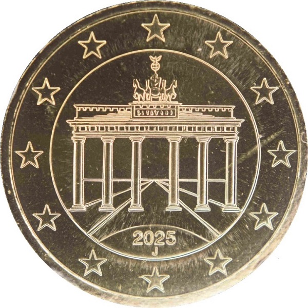 Германия 50 Евро цент (2025) "J" KM#