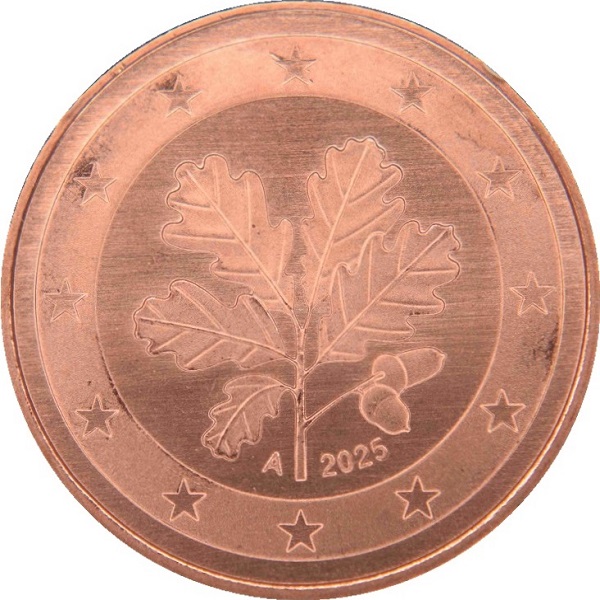 Germany 5 Euro cent (2025) "A" KM#