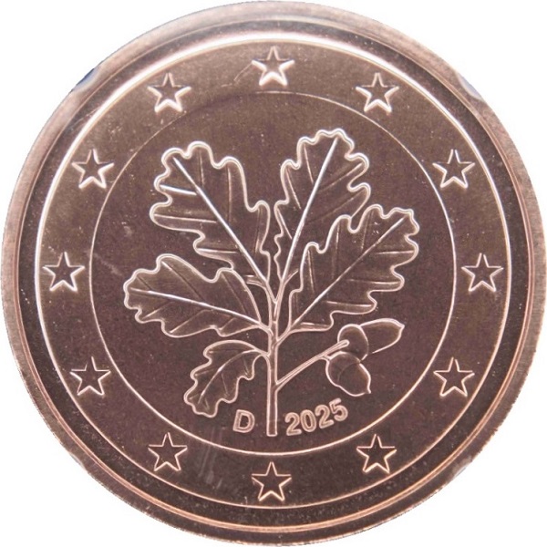 Германия 5 Евро цент (2025) "D" KM#