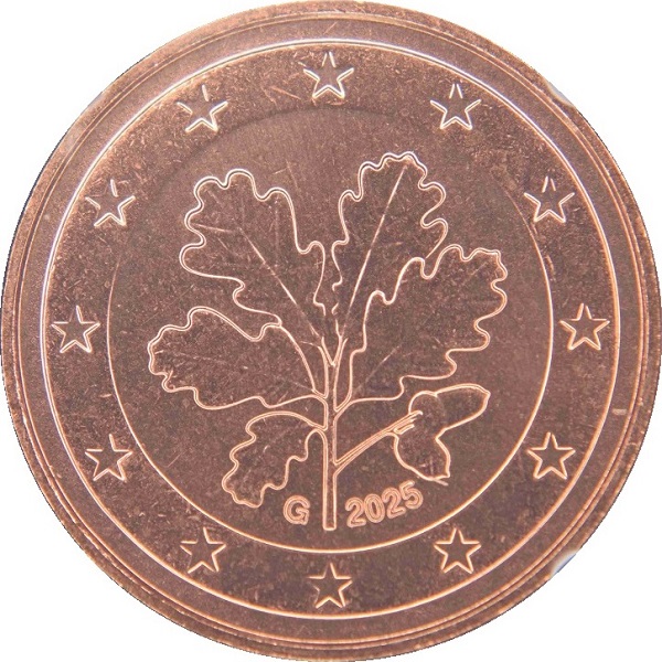 Germany 5 Euro cent (2025) "G" KM#