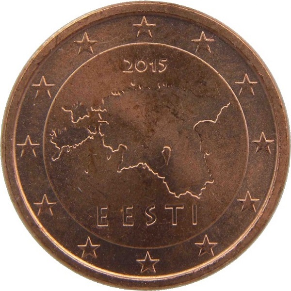 Эстония 1 Евро цент (2015) KM#