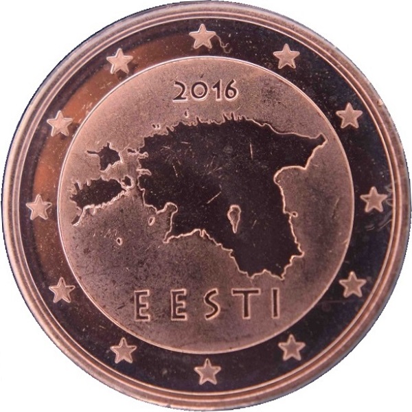 Эстония 1 Евро цент (2016) KM#