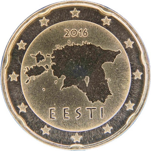 Эстония 20 Евро цент (2016) KM#