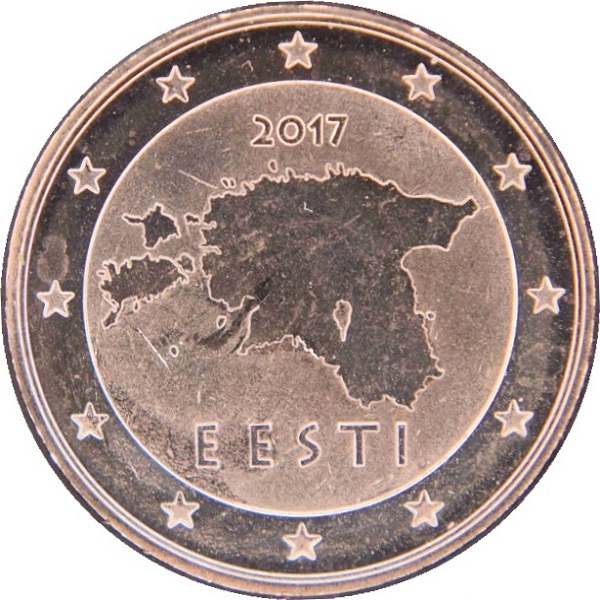 Эстония 1 Евро цент (2017) KM#
