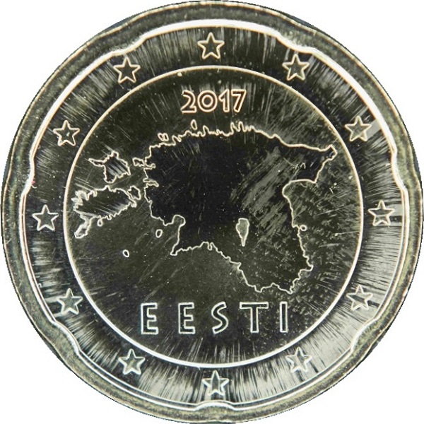 Эстония 20 Евро цент (2017) KM#