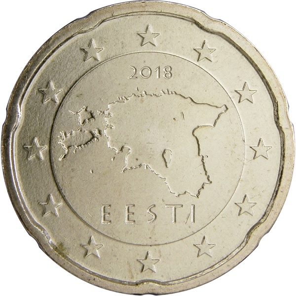 Estonia 20 Euro cent (2018) KM#
