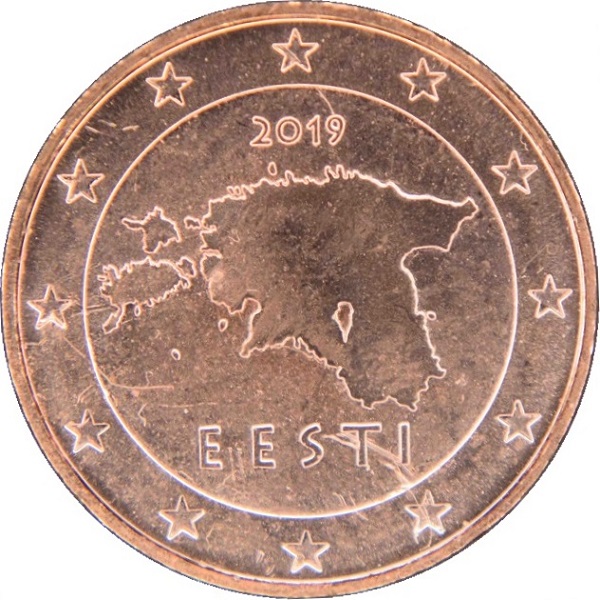 Эстония 1 Евро цент (2019) KM#