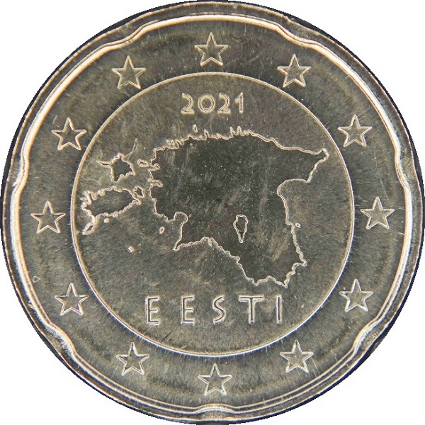 Эстония 20 Евро цент (2021) KM#
