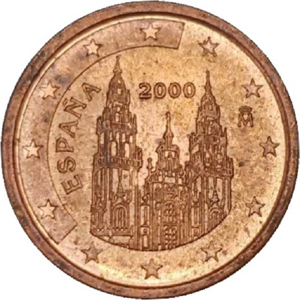 Spain 2 Euro cent (2000) KM#