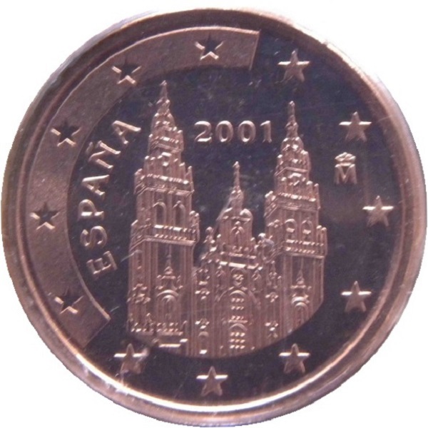 Spain 1 Euro cent (2001) KM#
