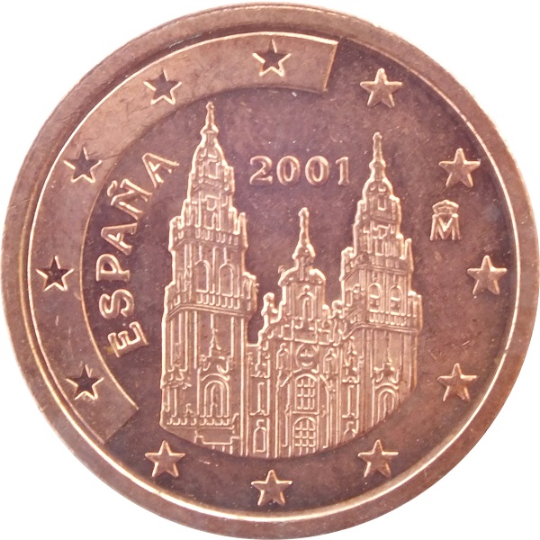 Spain 2 Euro cent (2001) KM#