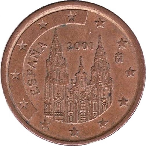 Spain 5 Euro cent (2001) KM#