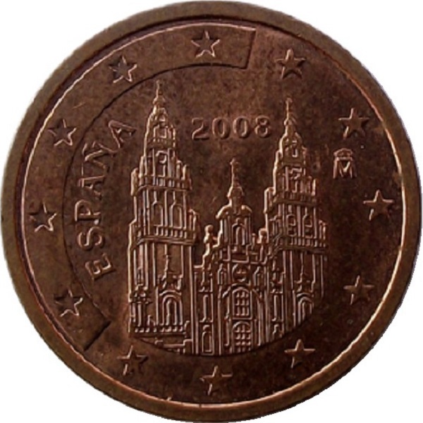Spain 2 Euro cent (2008) KM#