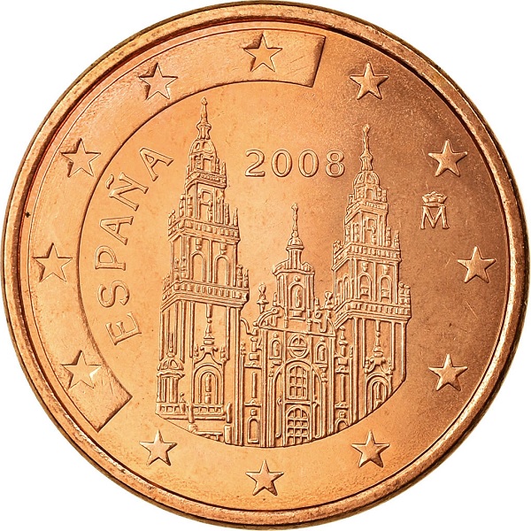 Spain 5 Euro cent (2008) KM#