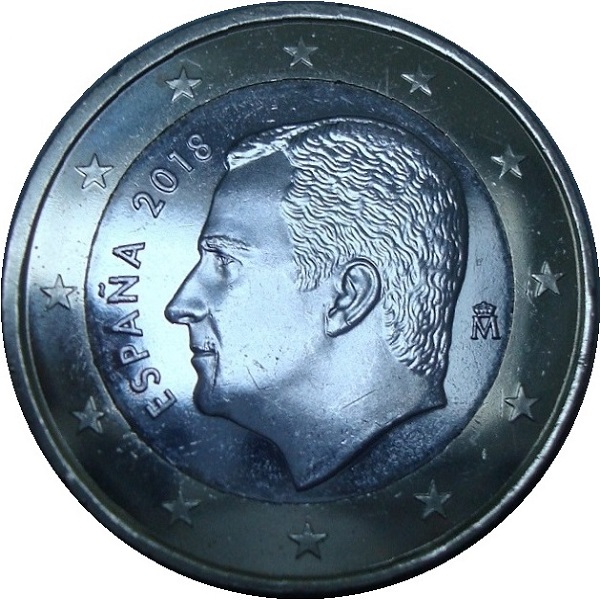 Испания 1 Евро (2018) KM#