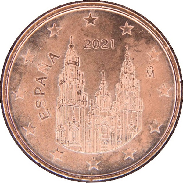 Испания 1 Евро цент (2021) KM#