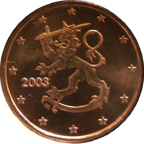 Финляндия 1 Евро цент (2003) KM#
