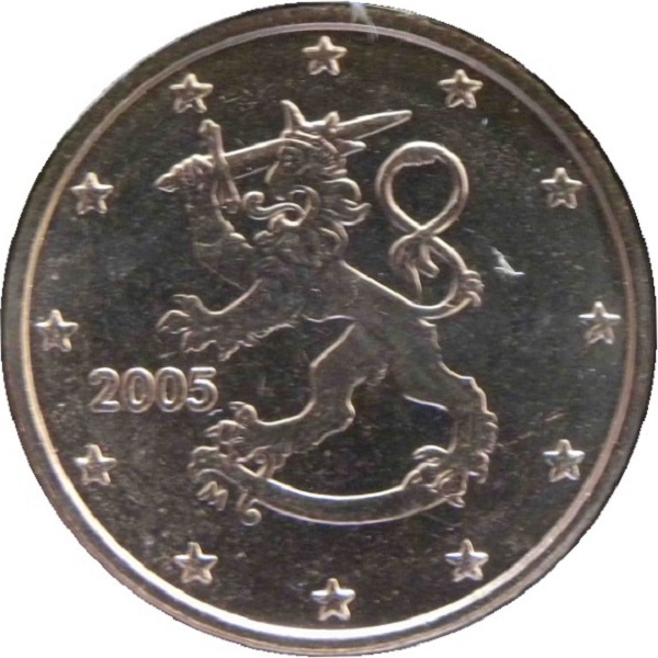 Финляндия 1 Евро цент (2005) KM#
