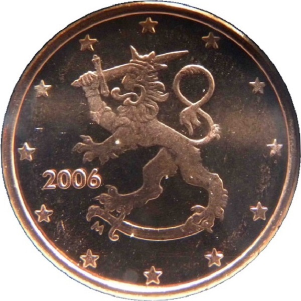 Финляндия 1 Евро цент (2006) KM#