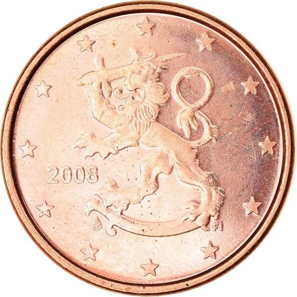 Финляндия 1 Евро цент (2008) KM#