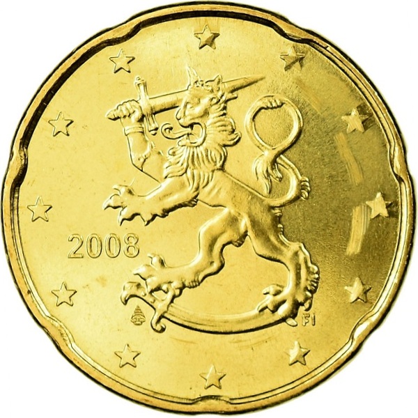 Финляндия 20 Евро цент (2008) KM#