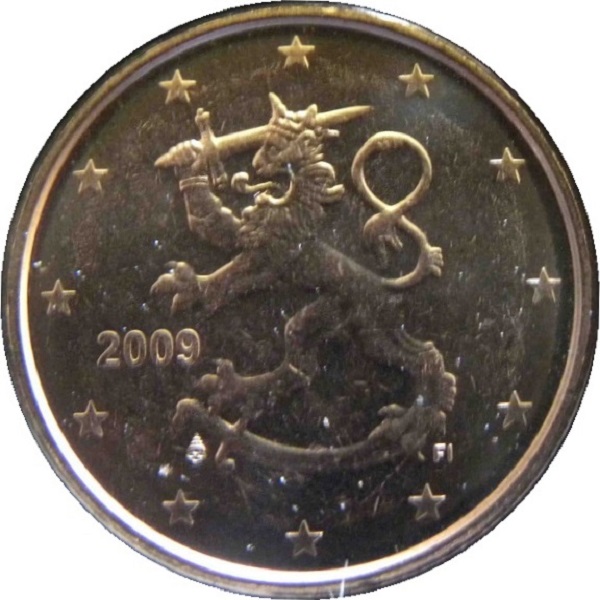 Финляндия 1 Евро цент (2009) KM#