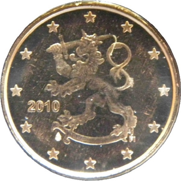 Финляндия 1 Евро цент (2010) KM#