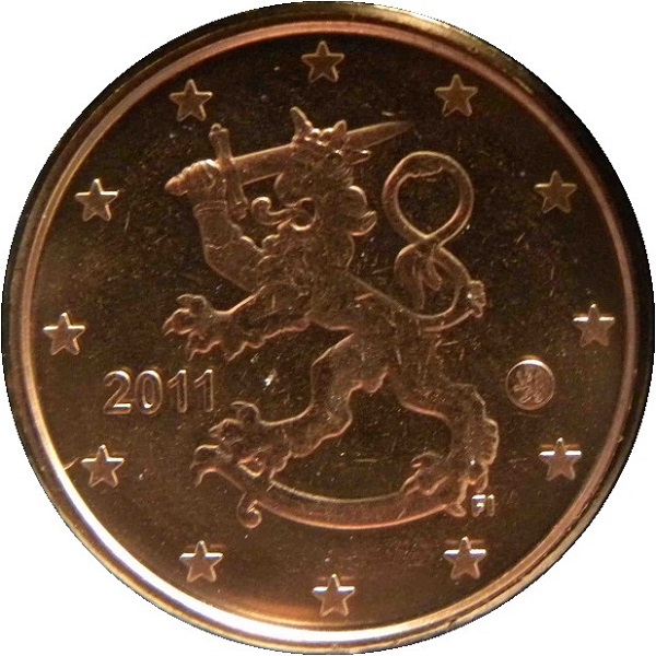 Финляндия 1 Евро цент (2011) KM#