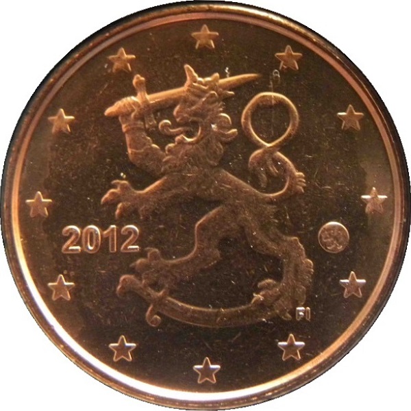 Финляндия 1 Евро цент (2012) KM#
