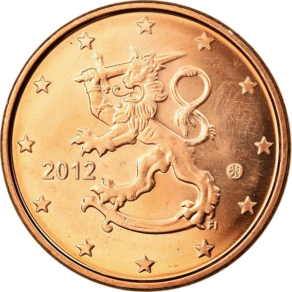 Финляндия 5 Евро цент (2012) KM#