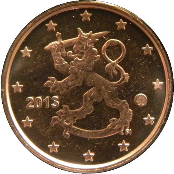 Финляндия 1 Евро цент (2013) KM#