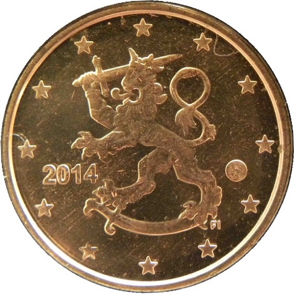 Финляндия 1 Евро цент (2014) KM#