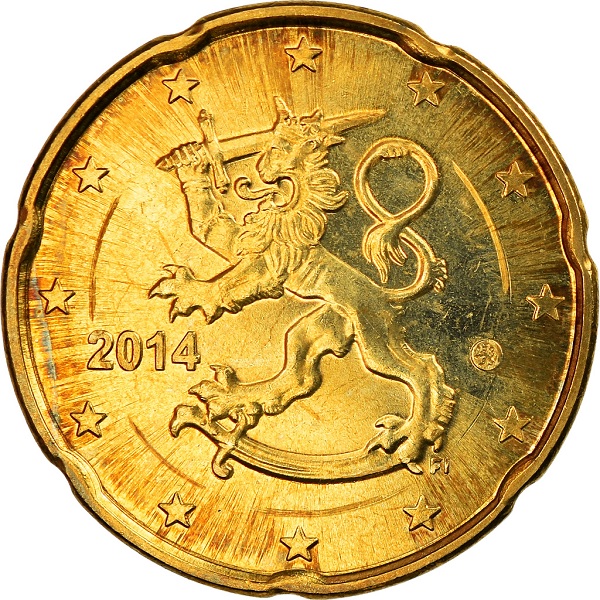 Финляндия 20 Евро цент (2014) KM#