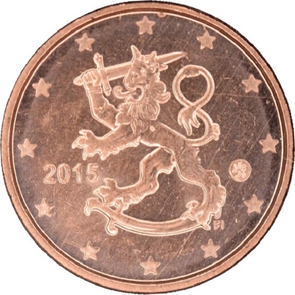 Финляндия 1 Евро цент (2015) KM#