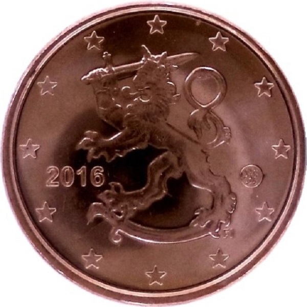 Финляндия 1 Евро цент (2016) KM#
