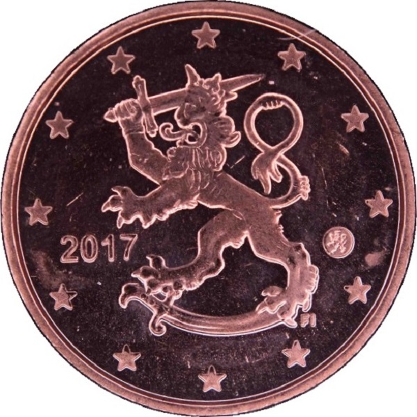 Финляндия 1 Евро цент (2017) KM#