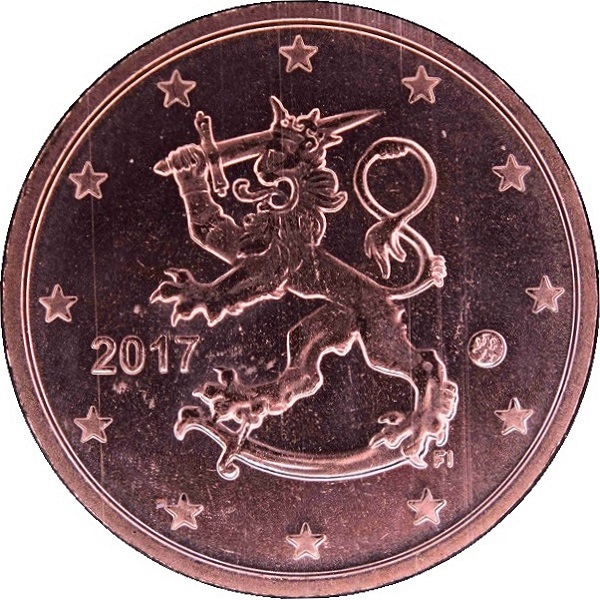 Финляндия 2 Евро цент (2017) KM#