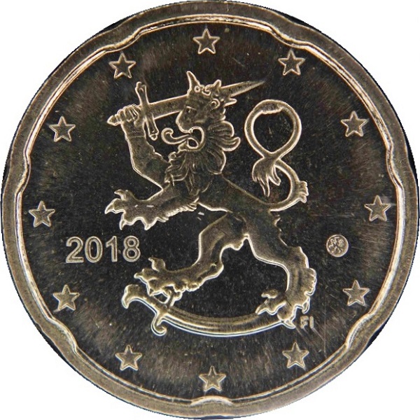 Финляндия 20 Евро цент (2018) KM#