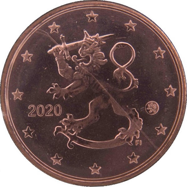Финляндия 1 Евро цент (2020) KM#
