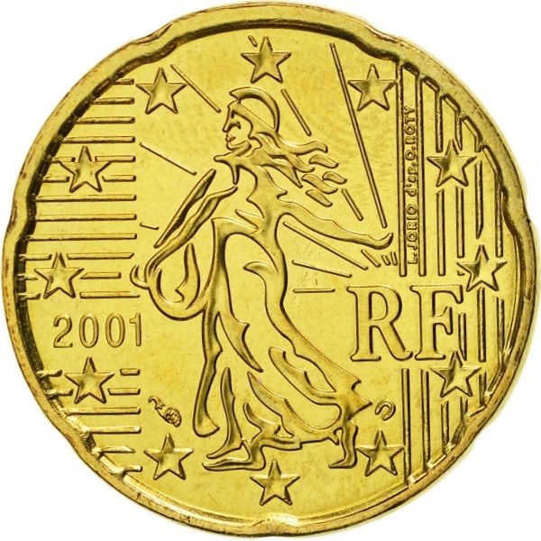 Франция 20 Евро цент (2001) KM#