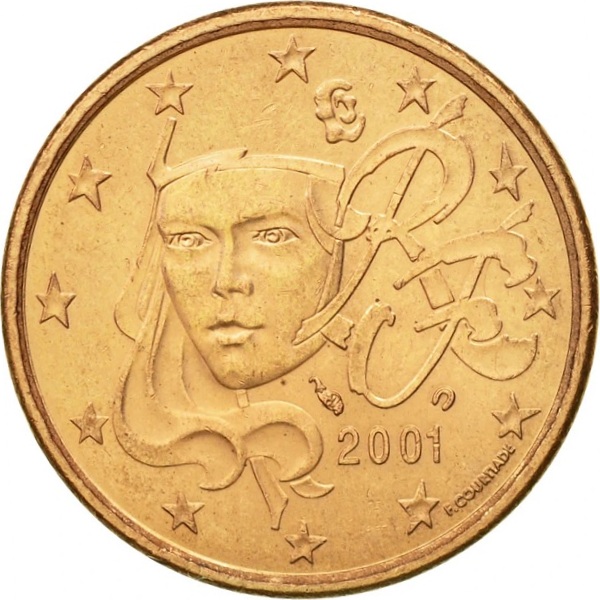 Франция 5 Евро цент (2001) KM#