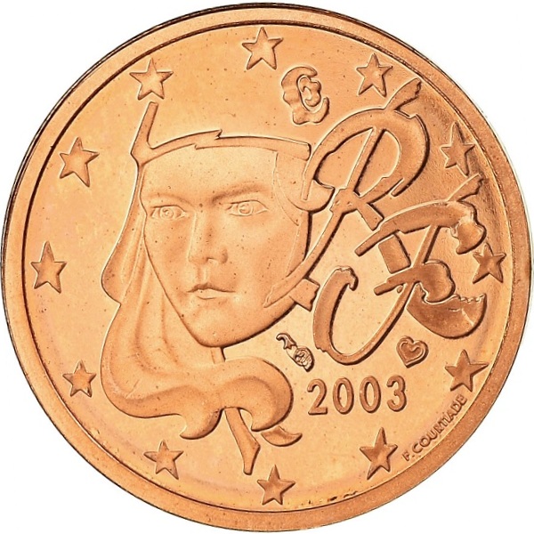 Франция 2 Евро цент (2003) KM#