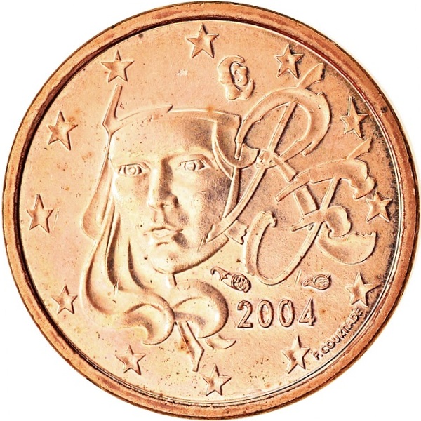Франция 1 Евро цент (2004) KM#