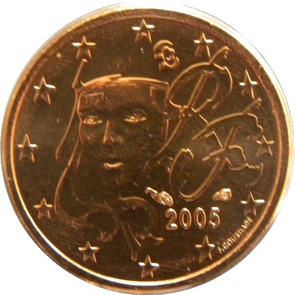 Франция 1 Евро цент (2005) KM#