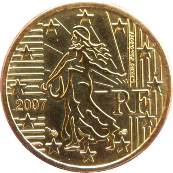 Франция 10 Евро цент (2007) KM#
