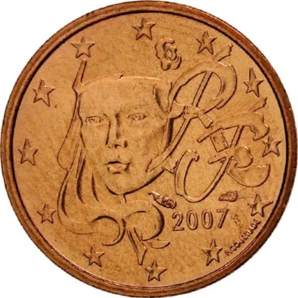 Франция 1 Евро цент (2007) KM#