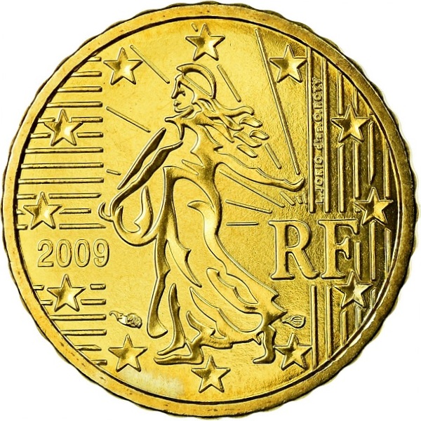 Франция 10 Евро цент (2009) KM#