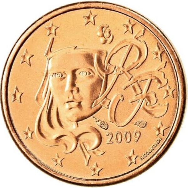 Франция 1 Евро цент (2009) KM#